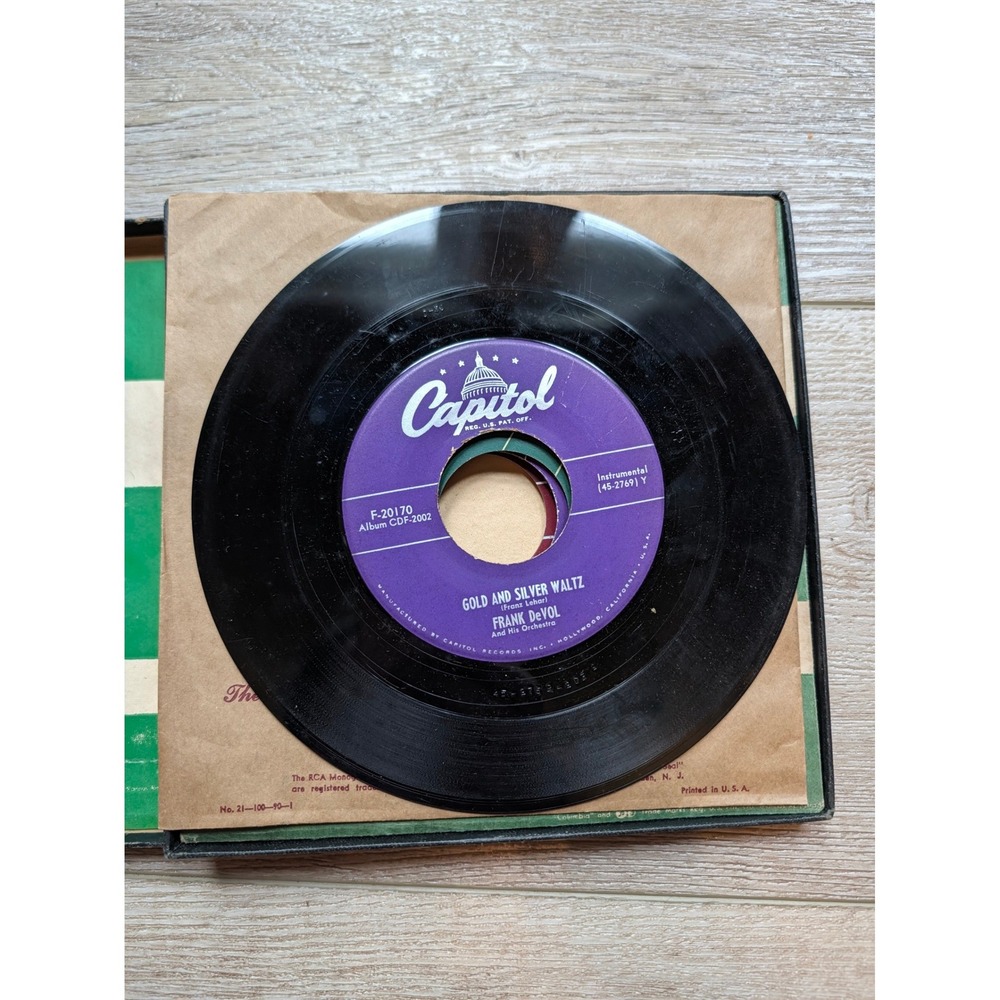 Frank DeVol Orchestra Gold and Silver Waltz Merry Widow 45 RPM Capitol F-20170